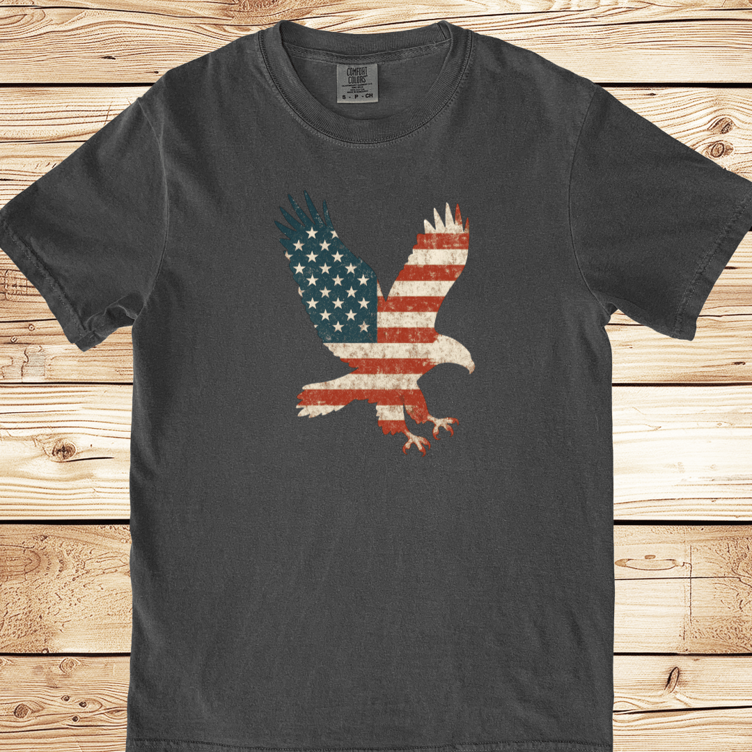 American Flag Eagle Relaxed Fit Tee - Ramblin Road