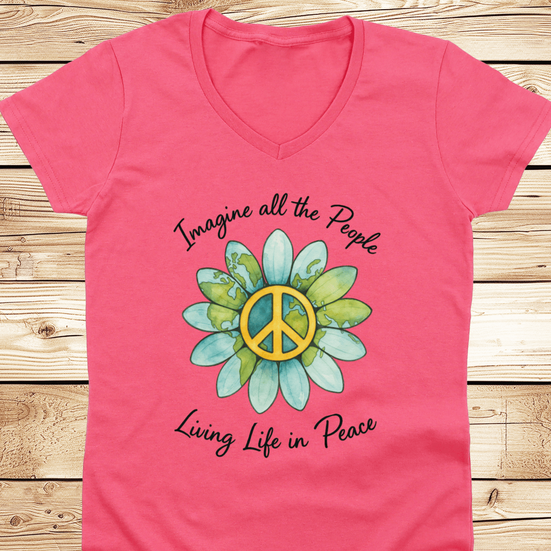Imagine All The People V-Neck - Ramblin Road