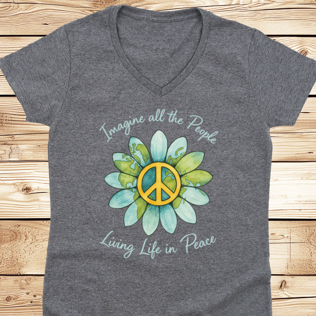 Imagine All The People V-Neck - Ramblin Road