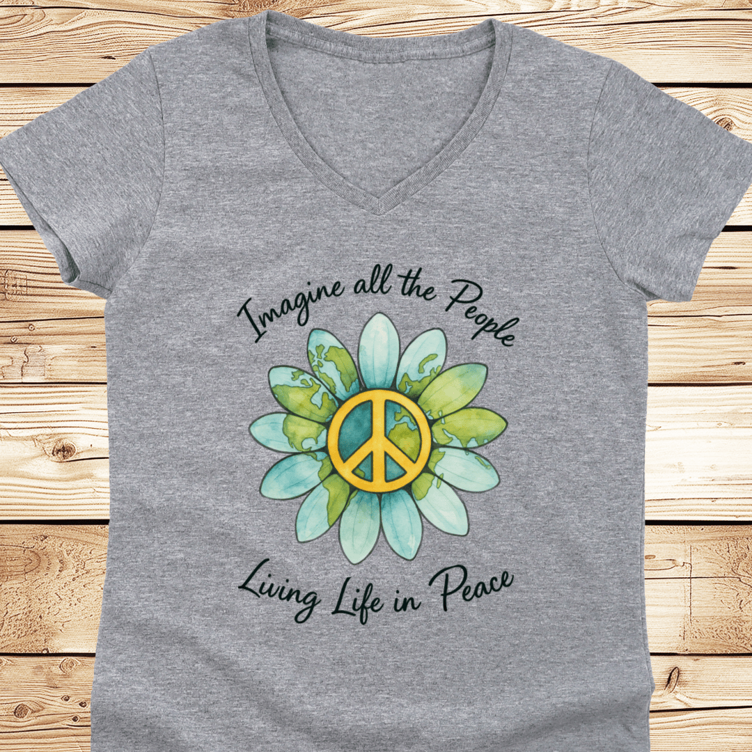 Imagine All The People V-Neck - Ramblin Road