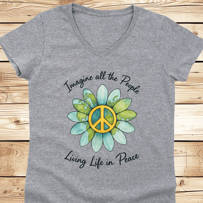 Imagine All The People V-Neck - Ramblin Road