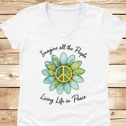 Imagine All The People V-Neck - Ramblin Road