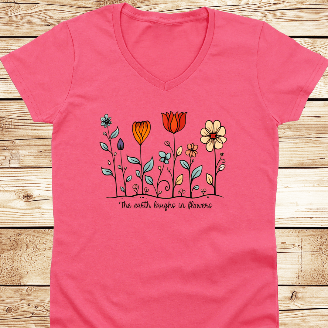 The Earth Laughs in Flowers V-Neck - Ramblin Road