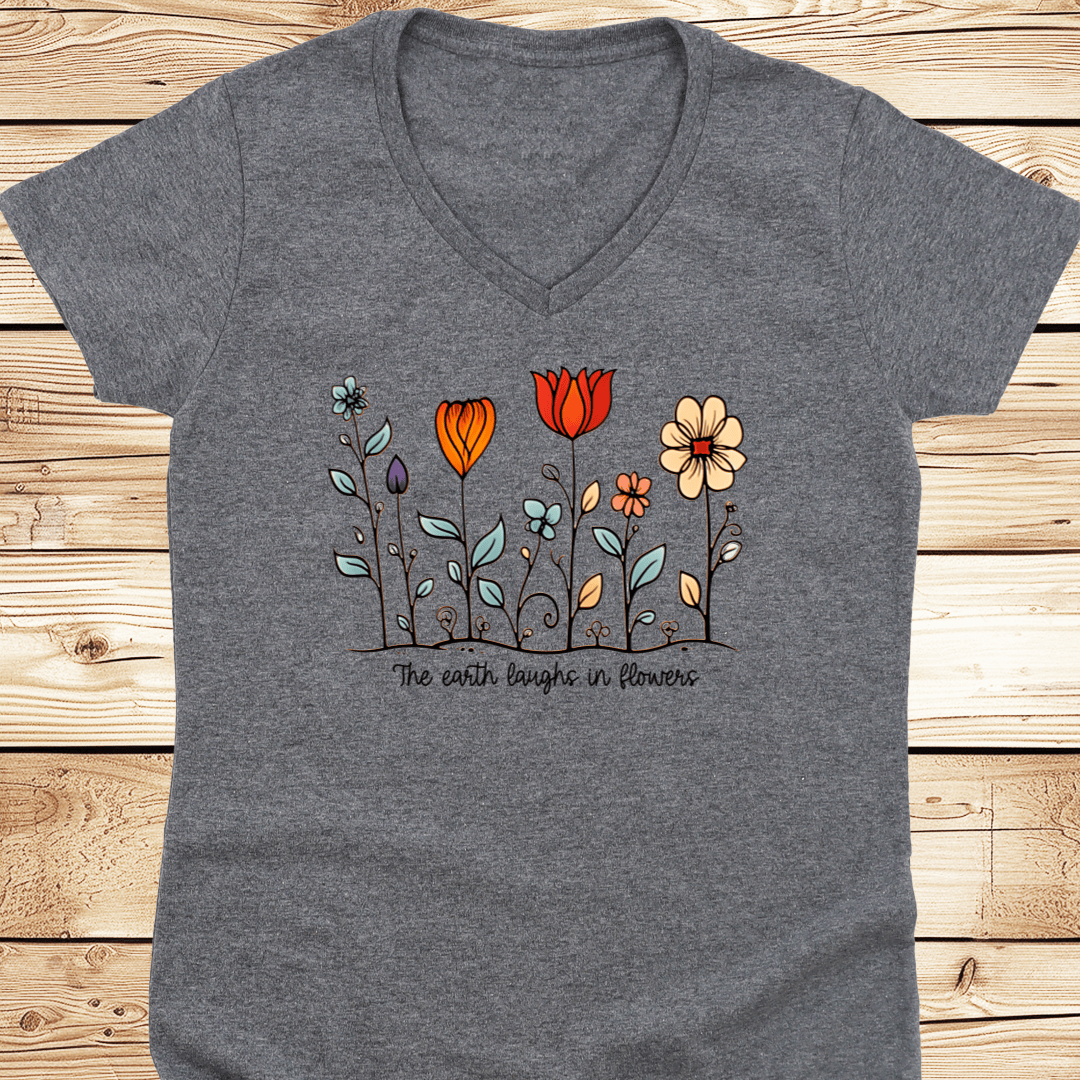 The Earth Laughs in Flowers V-Neck - Ramblin Road