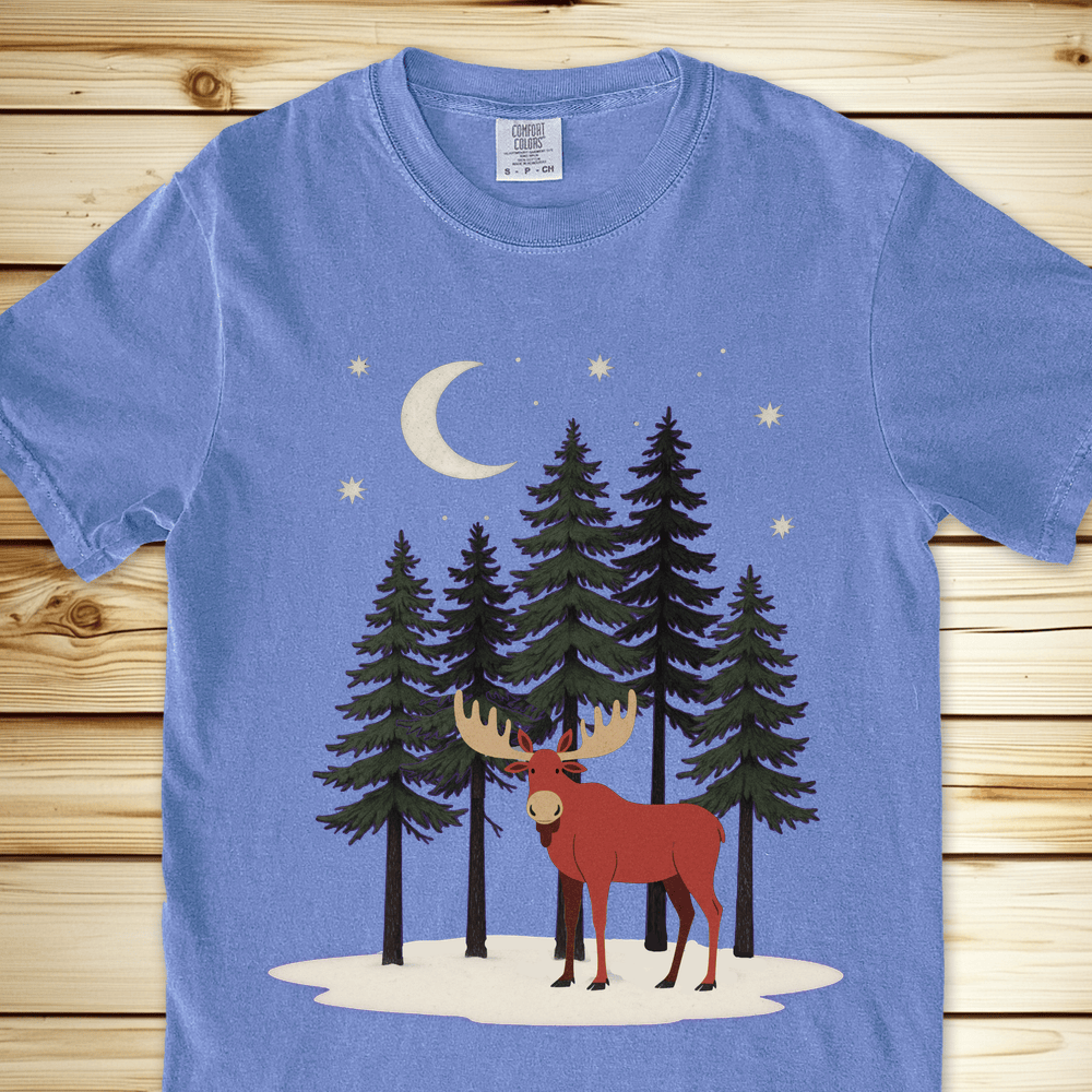 Moose In The Snow Relaxed Fit Tee