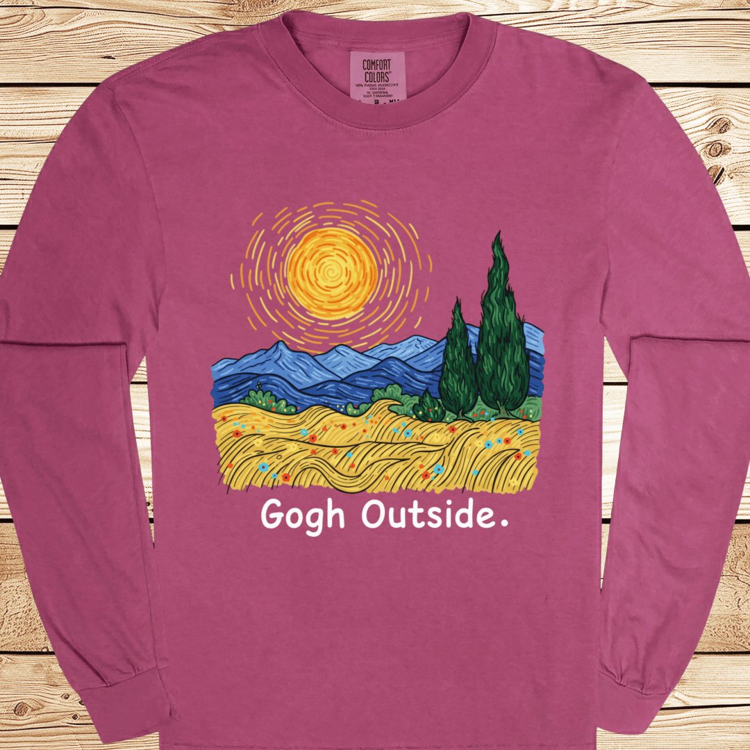 Gogh Outside Wheatfield Long Sleeve Tshirt - Ramblin Road
