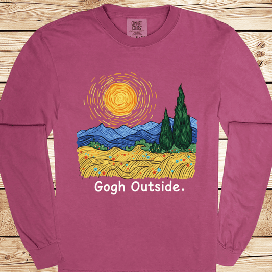 Gogh Outside Wheatfield Long Sleeve Tshirt - Ramblin Road
