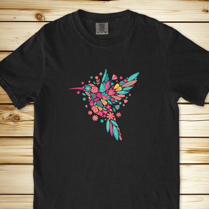 Hummingbird Of Flowers Relaxed Fit Tee