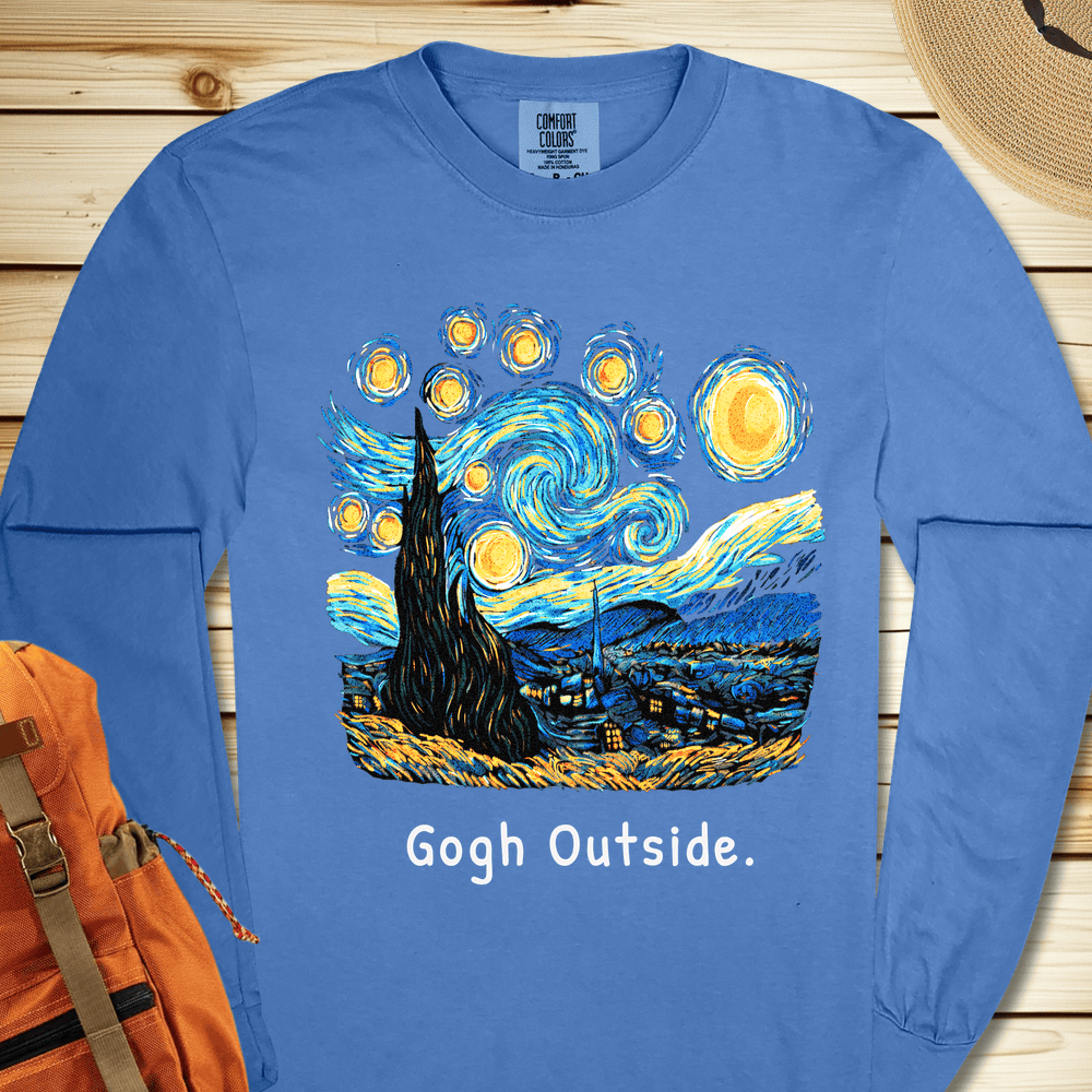 Gogh Outside Starry Night Long Sleeve Tshirt