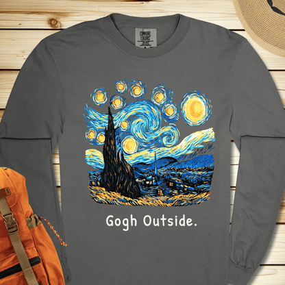 Gogh Outside Starry Night Long Sleeve Tshirt