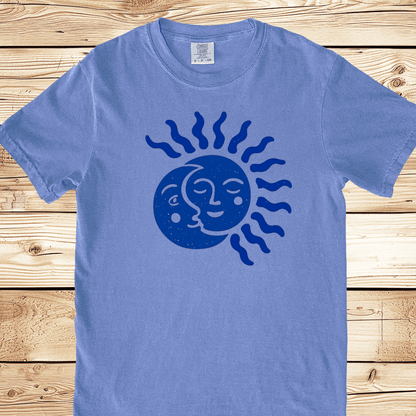 Abstract Sun and Moon Relaxed Fit Tee - Ramblin Road