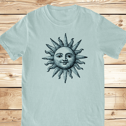 Vintage Engraving Sun Face Relaxed Fit Tee - Ramblin Road