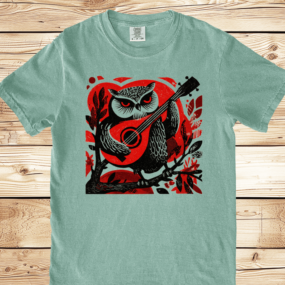 Mandolin Owl Relaxed Fit Tee - Ramblin Road