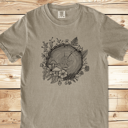 Forest Botanical Tree Rings Relaxed Fit Tee - Ramblin Road