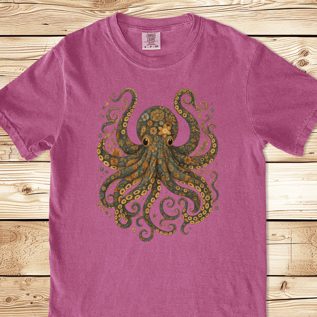Floral Octopus Relaxed Fit Tee - Ramblin Road