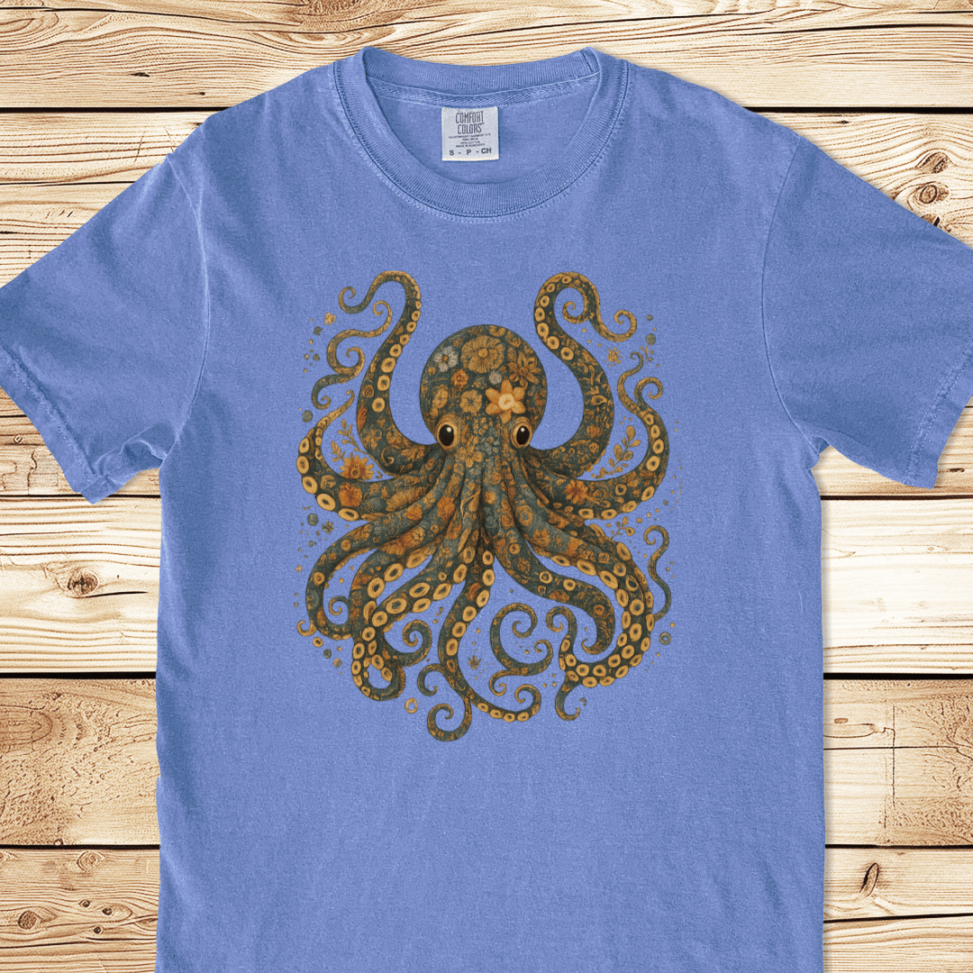 Floral Octopus Relaxed Fit Tee - Ramblin Road