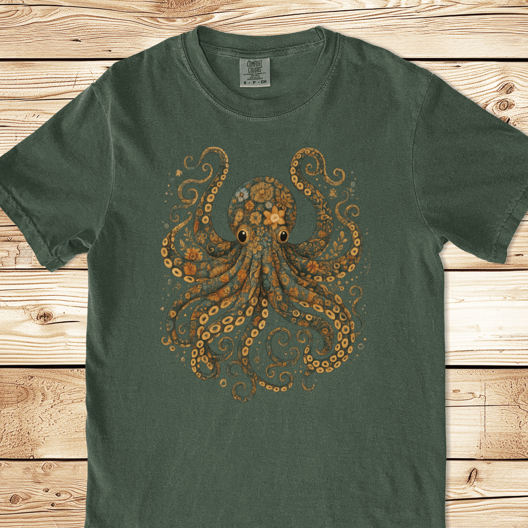 Floral Octopus Relaxed Fit Tee - Ramblin Road