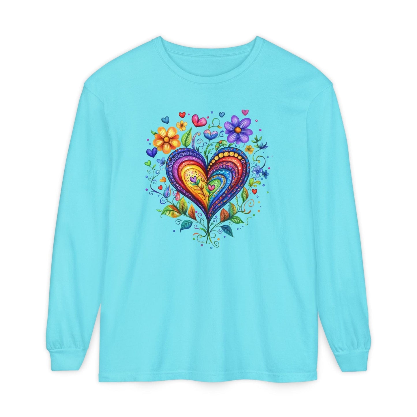 1974 Folk Art Heart Long Sleeve Tshirt