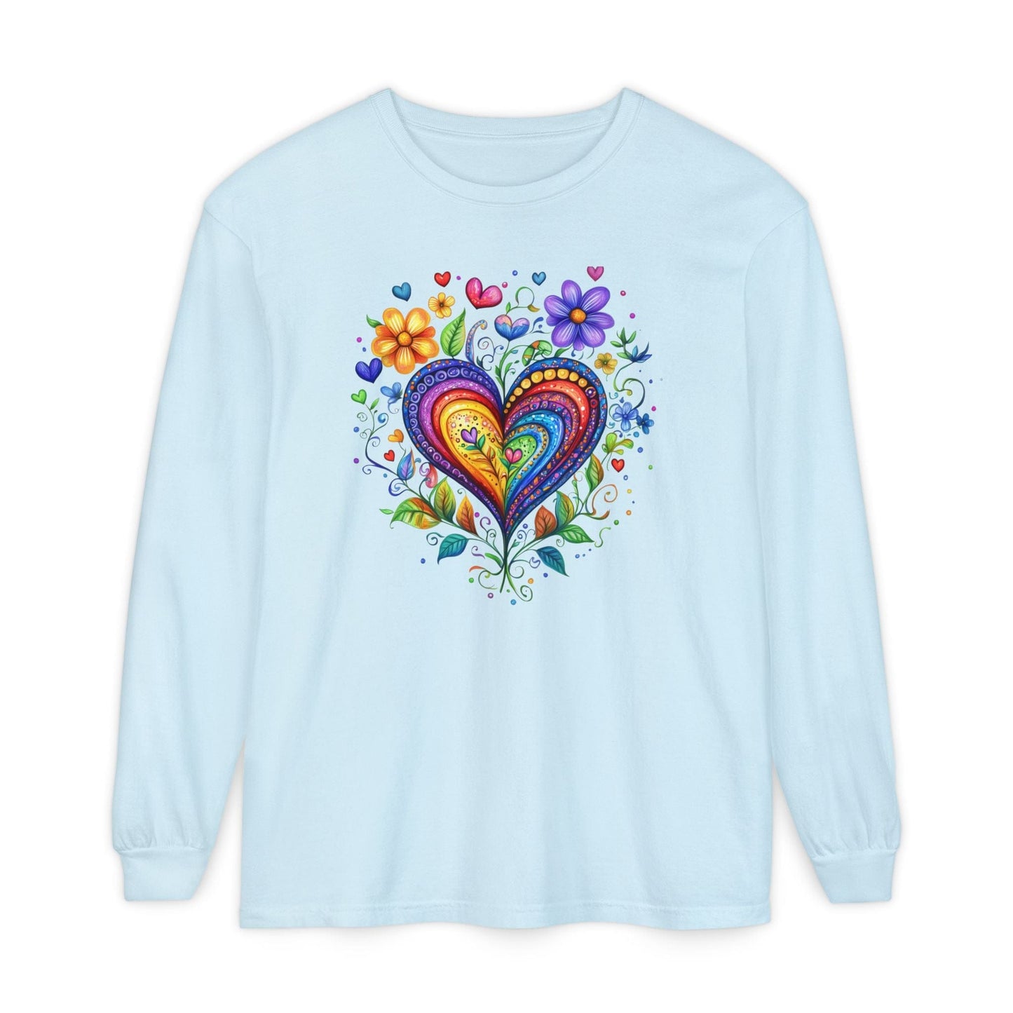 1974 Folk Art Heart Long Sleeve Tshirt