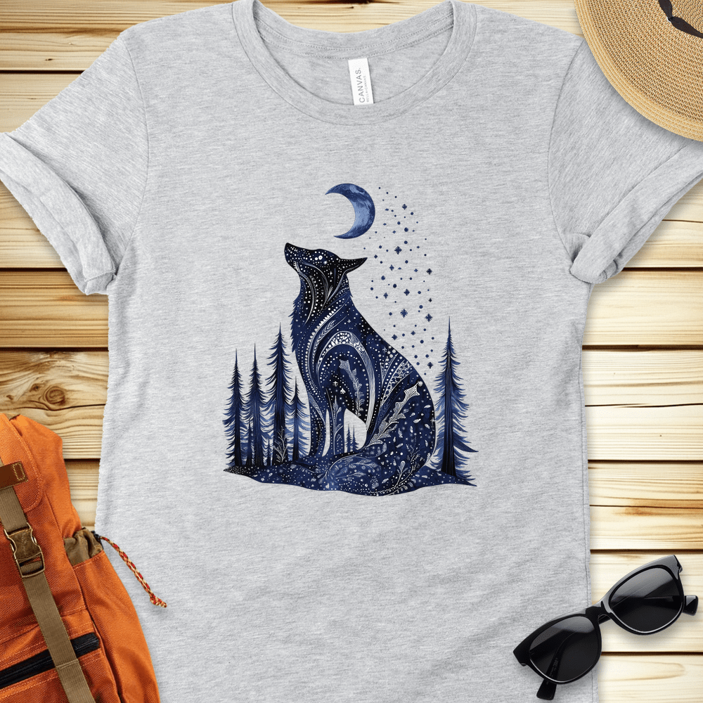 1695 Mystical Blue Wolf Tshirt - Athletic Heather