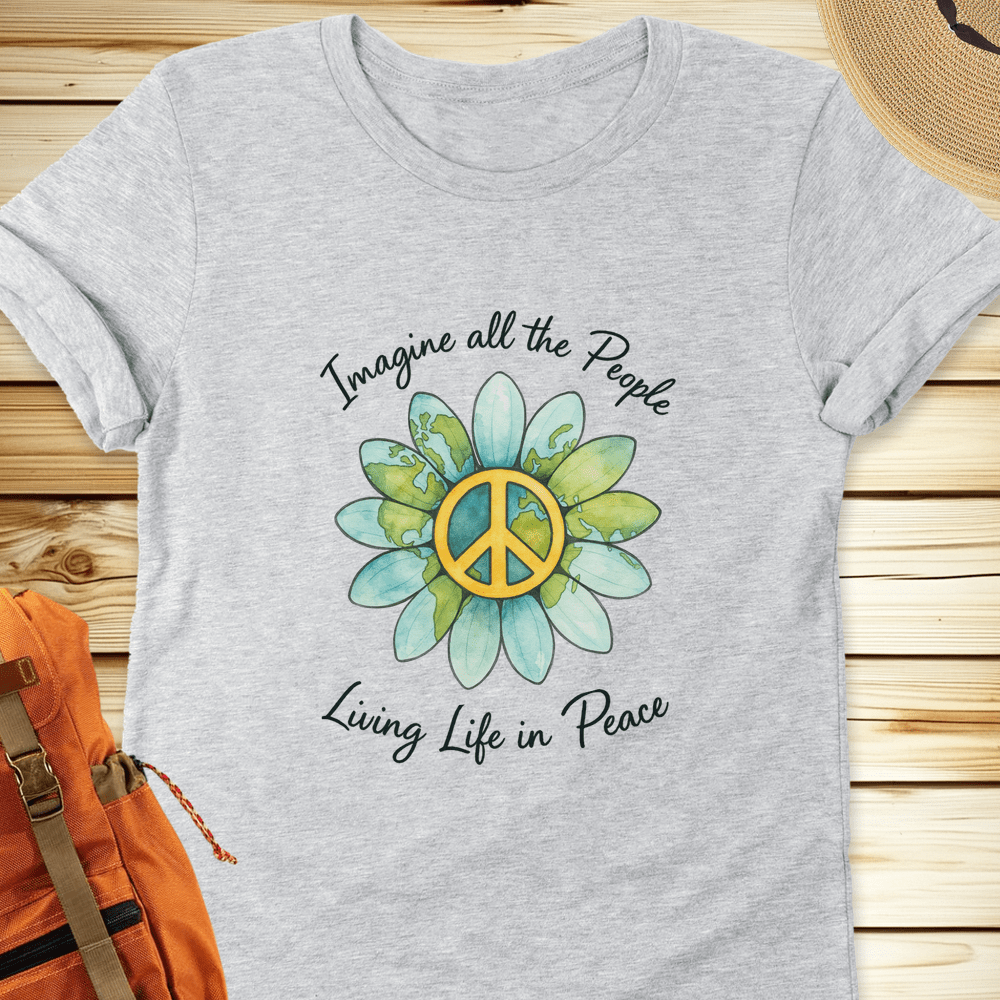 2058 Imagine All The People Tshirt - Athletic Heather