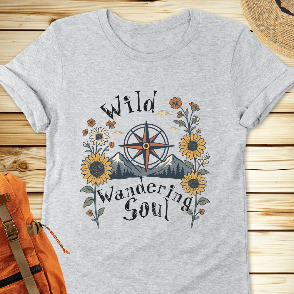 2063 Sunflowers Compass Tshirt - Athletic Heather