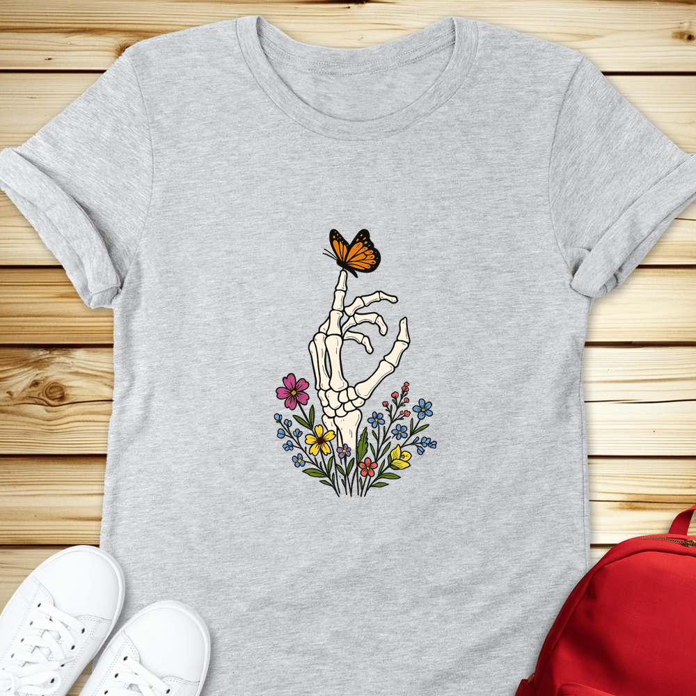 Butterfly Bones Tshirt - Athletic Heather