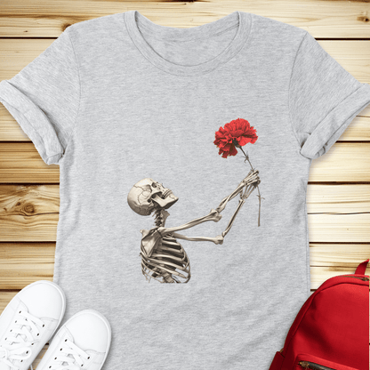 Skeleton In Love Tshirt - Athletic Heather