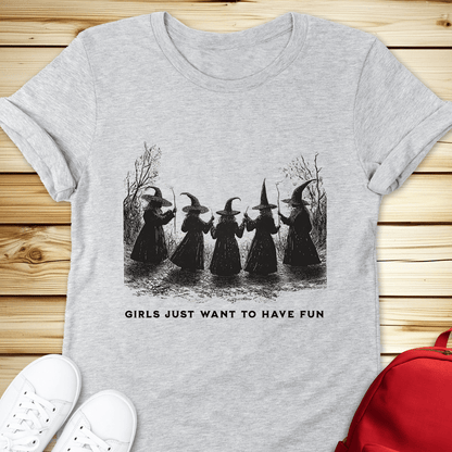Girls Just Want To Have Fun Tshirt - Athletic Heather