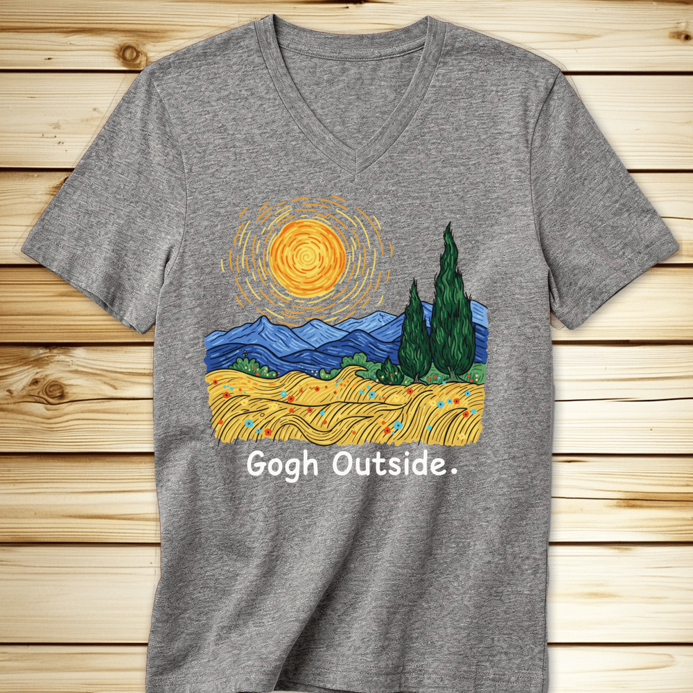 Gogh Outside V-Neck Tshirt - Athletic Heather