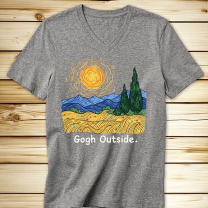 Gogh Outside V-Neck Tshirt - Athletic Heather