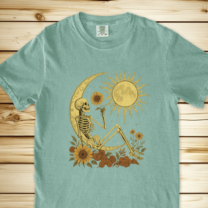 Skeleton Crescent Moon Relaxed Fit Tee - Bay