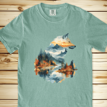 2261 Wolf In The Woods Relaxed Fit Tee - Bay