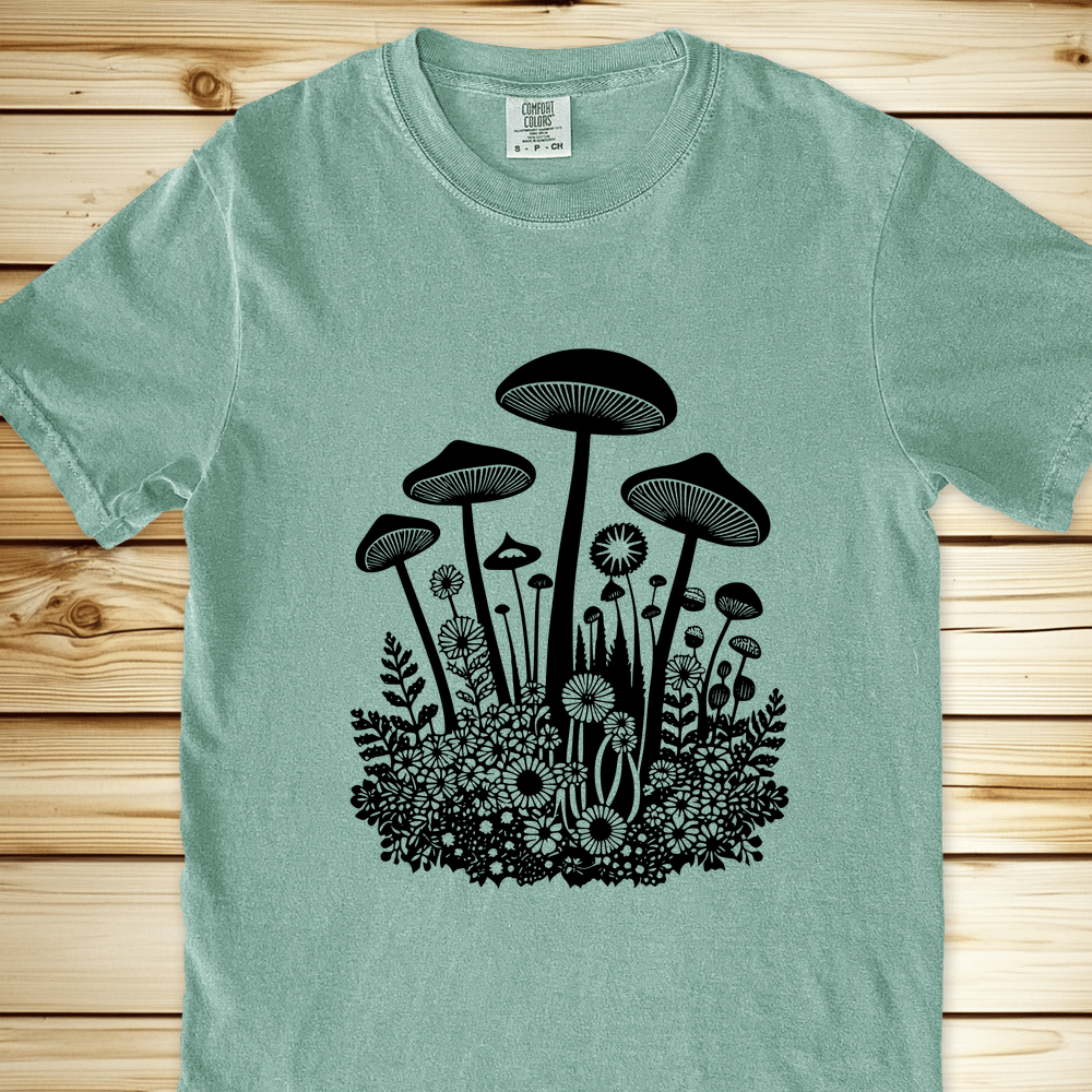 2262 Forest Floor Mushrooms Relaxed Fit Tee - Bay