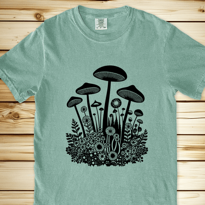 2262 Forest Floor Mushrooms Relaxed Fit Tee - Bay