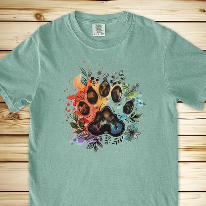 1286 Bear Paw Print Relaxed Fit Tee - Bay