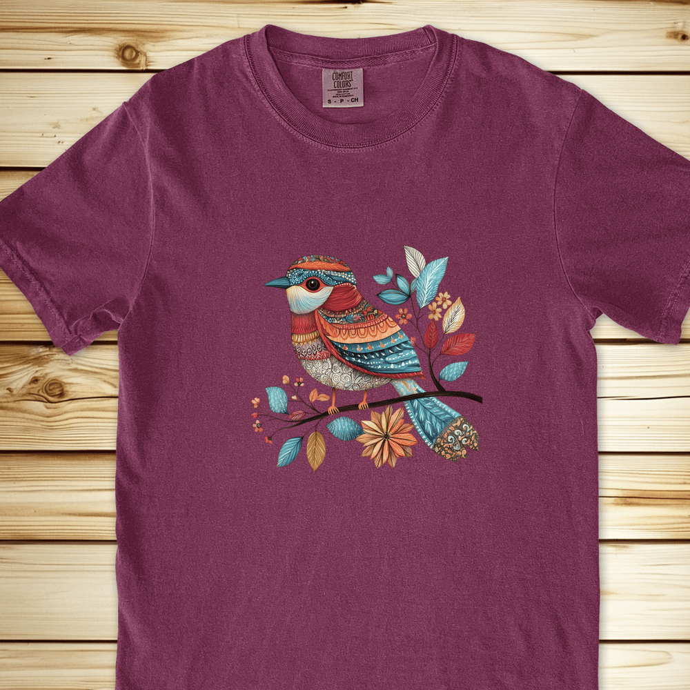 Fancy Pants Bird Relaxed Fit Tee - Berry