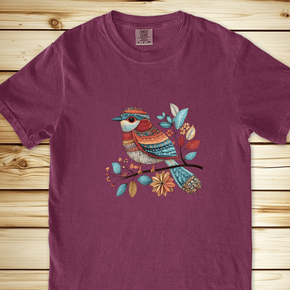 Fancy Pants Bird Relaxed Fit Tee - Berry