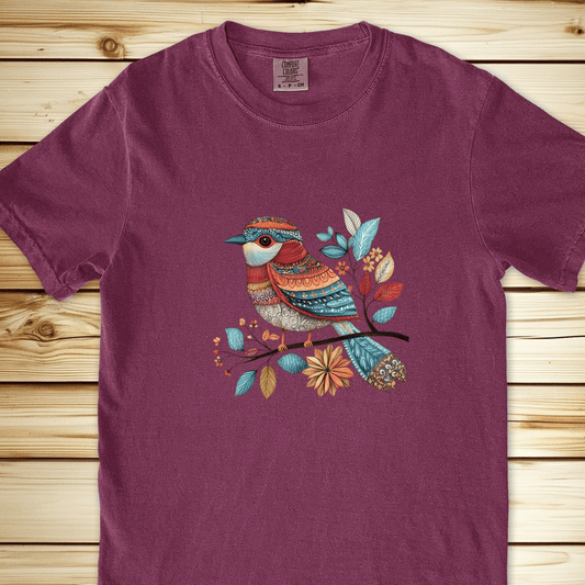 Fancy Pants Bird Relaxed Fit Tee - Berry