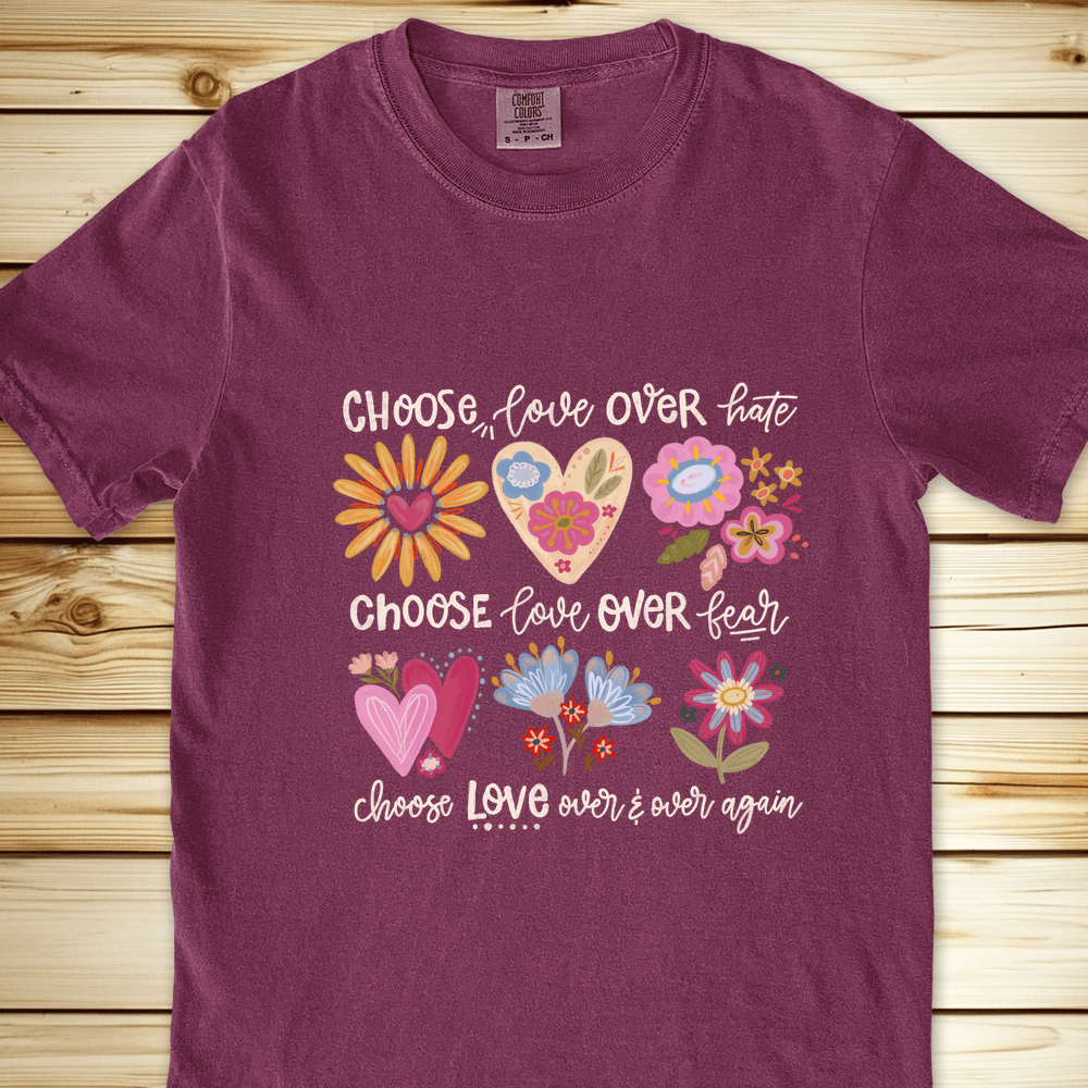 1837 Choose Love Relaxed Fit Tee - Berry
