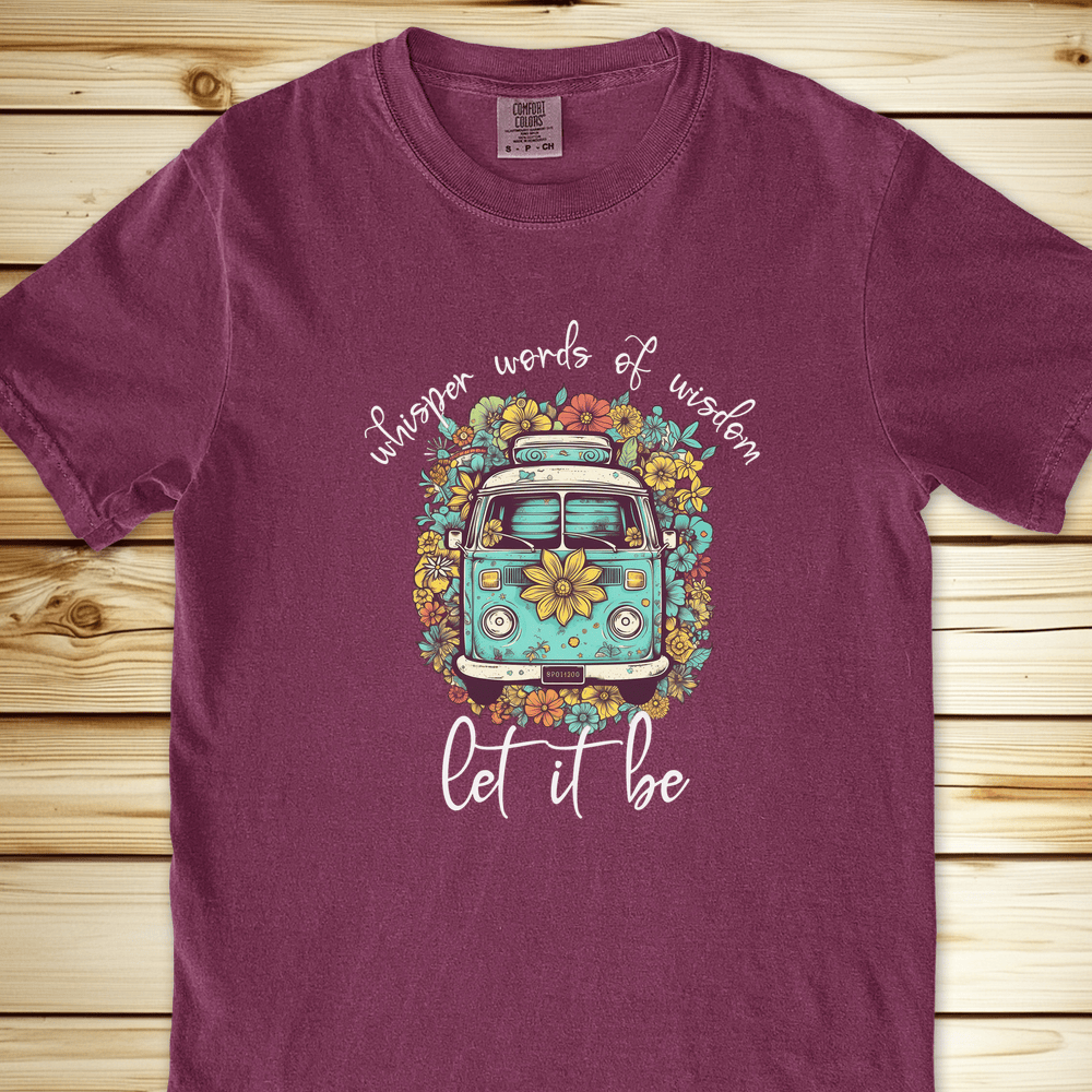 Whisper Words Of Wisdom Van Relaxed Fit Tee - Berry