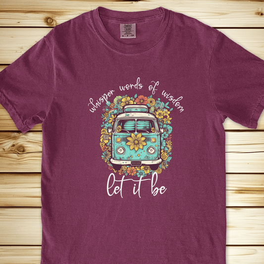 Whisper Words Of Wisdom Van Relaxed Fit Tee - Berry