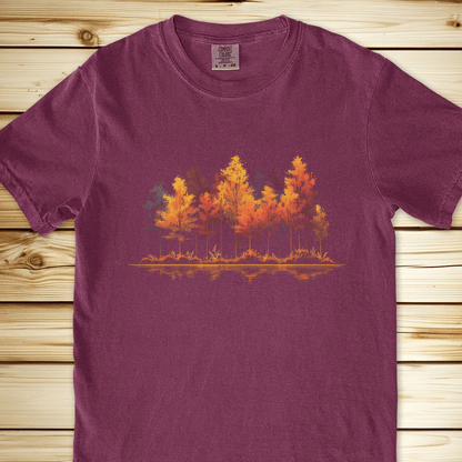 2301 Trees Lake Reflection Relaxed Fit Tee - Berry