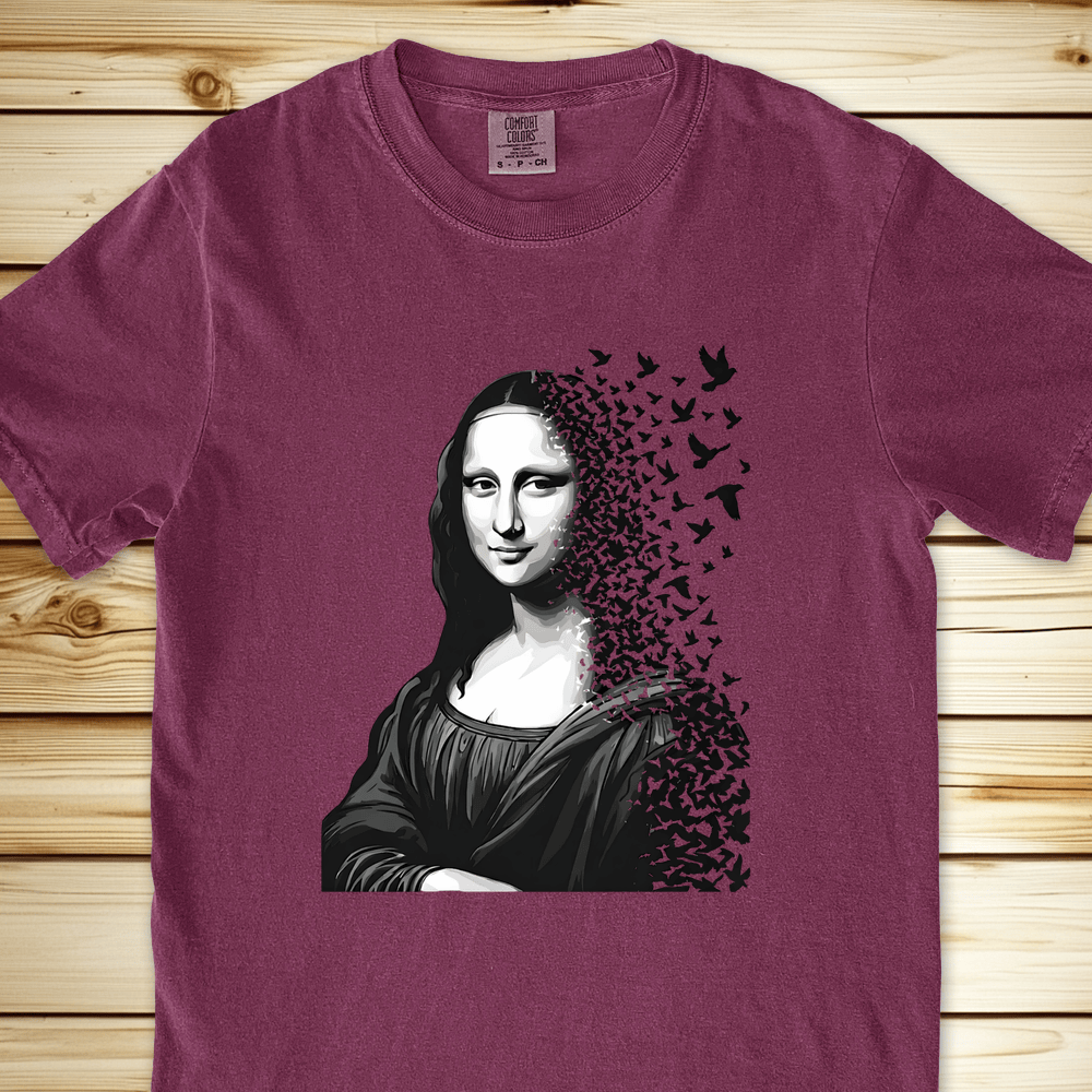 2311 Mona Lisa Smile Relaxed Fit Tee - Berry