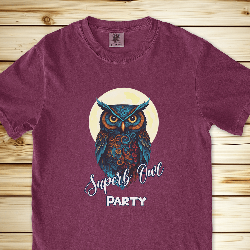 Superb Owl Party Relaxed Fit Tee - Berry