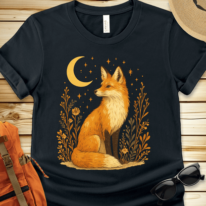 1925 Fox In The Moonlight Tshirt - Black