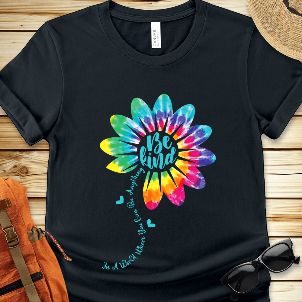 1941 Be Kind Tie Dyed Flower Tshirt - Black