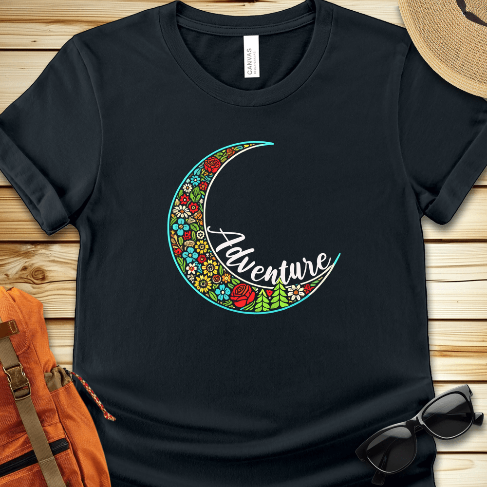 1474 Simple Adventure Moon Tshirt - Black
