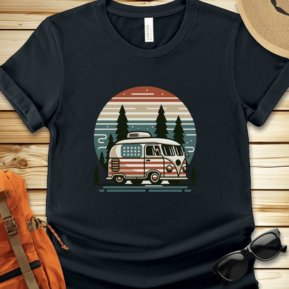 1259 Stars and Stripes Van Tshirt - Black
