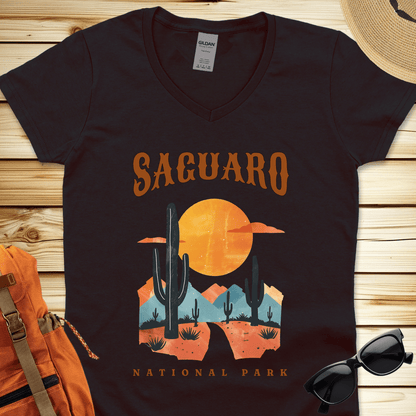 1391 Saguaro National Park V-Neck Tshirt - Black